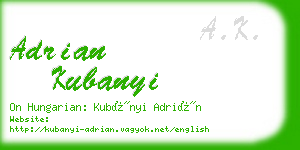 adrian kubanyi business card